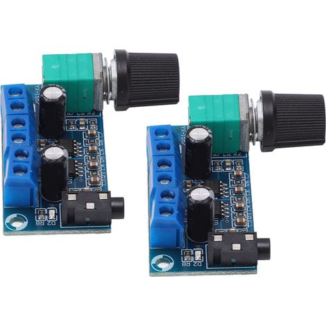 2 Stück AMP-Modul Zweikanal-HiFi-Verstärkerplatine für Heim-Audio mit einstellbarem Leistungsverstärker und Überstromschutz (9–15 V) (1/5)
