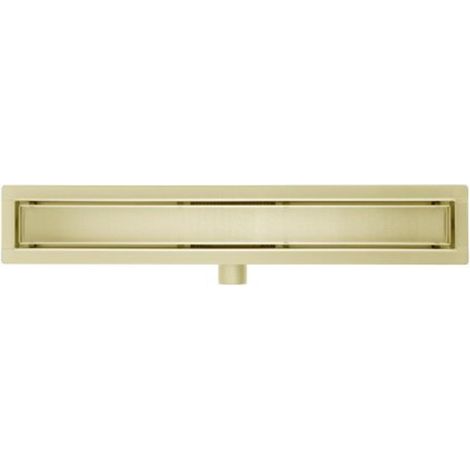 Adema Ralo caniveau de douche - 70cm - avec grille - avec rebord d'étanchéité - or brossé (1/5)