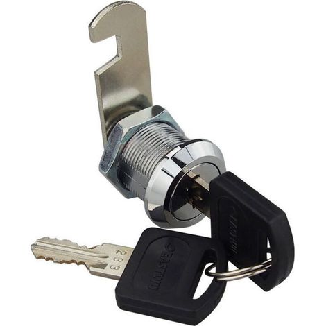 Serrure de boîte aux lettres avec 2 clés – Longueur de corps fileté 19 mm – Course de fermeture 90° – Serrure à came pour meubles