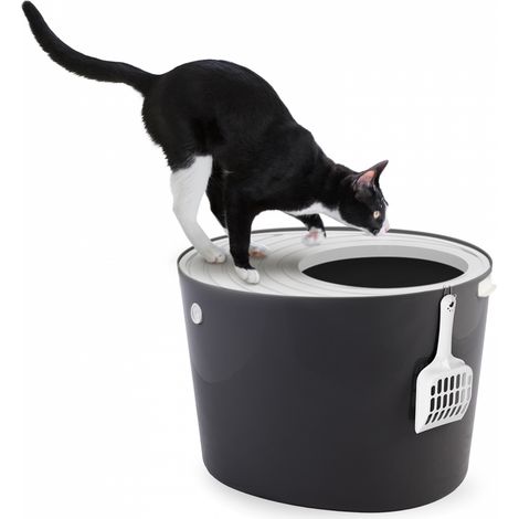 Iris Ohyama Arenero gato cubierto con pala, Hasta 7kg, Gris, Caixa de areia para gatos, Caja, para gatos grandes y pequeÃ±os, Cerrado, Cagadero, WC, Libre de BPA, Cat Litter Box, PUNT-530