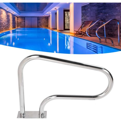 Grille de sécurité pour baigneurs - Main courante inox 304 pour piscine et spa - Rail D incurvé de qualité professionnelle