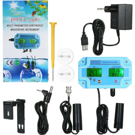 Professionnel 3 en 1 pH/CE/Temp Mètre Détecteur d'eau Multi-paramètre Numérique LCD Tri-Mètre Multi-Fonction Qualité de l'eau Moniteur Multiparamètre Qualité de l'eau Testeur (1/4)