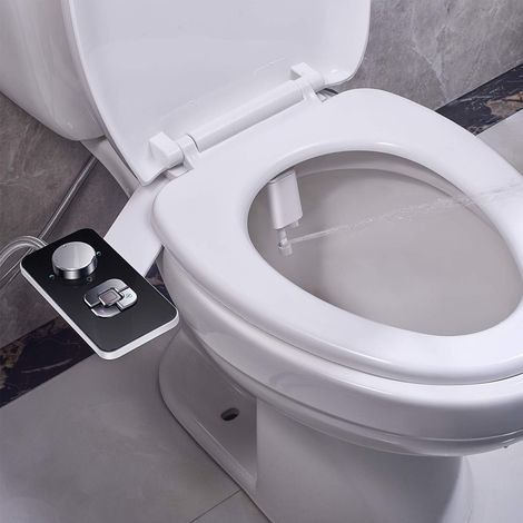 Siège de toilettes à eau froide, douche bidet, accessoire non électrique, autonettoyant, pression d'eau réglable, chasse d'eau douce, économiseur de papier - 1pc (1/4)