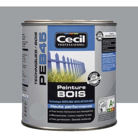 Peinture Bois Cécil Professionnel PEB45 Gris galet 0,5 L (1/3)