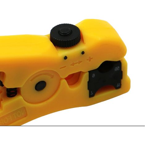 Dénudeur câble coaxial et fil coque ABS lame SK5 tranchante compact jaune (1/5)