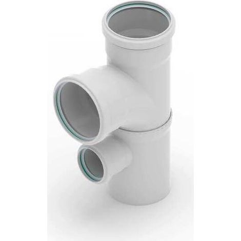 RAUPIANO PLUS Doppelabzweig einseitig DN 90/90/50, 87 Grad, max flow (1/3)