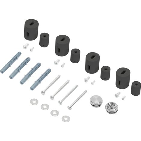 ECD Germany Halterung für Badheizkörper - Anthrazit - Montagematerial Befestigung Satz Montage Set Aufhängung Halter für Heizkörper Designheizkörper (1/2)