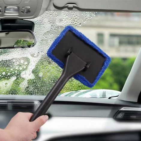 2pcs Longue poignée Outil de Nettoyage de Pare-Brise Lave-vitre Nettoie efficacement Le Verre Automobile (Bleu) (1/4)