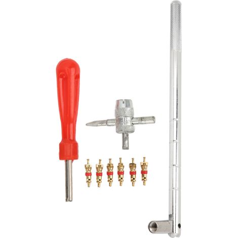 Extracteur de valve 4 en 1 en acier inoxydable avec poignée antidérapante pour pneu vélo et voiture