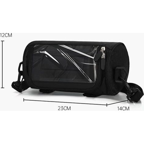 Borsa da manubrio impermeabile per bicicletta - Tasca frontale con scomparto portaoggetti - Borsa anteriore capiente per bici - Con divisorio trasparente e chiusura in velcro - Per bici da strada e MT (1/4)