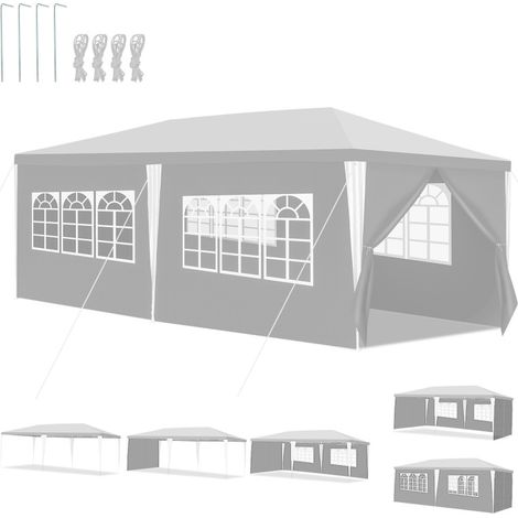 SWANEW Tenda da giardino per feste con pareti laterali 3x6m bianco (1/5)