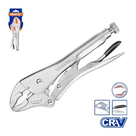 Pinza a pressione con ganasce curve WADFOW 250 mm, acciaio CR-V, nichelata, elevata durata (1/3)