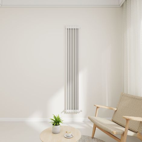 Stech Homes 1800x380mm White Traditional 2 Column Vertical Cast Iron Style Central Heating Radiator (1/5)
