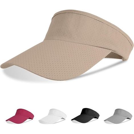 Visière solaire - Beige - Chapeau de soleil - ajustable (1/5)