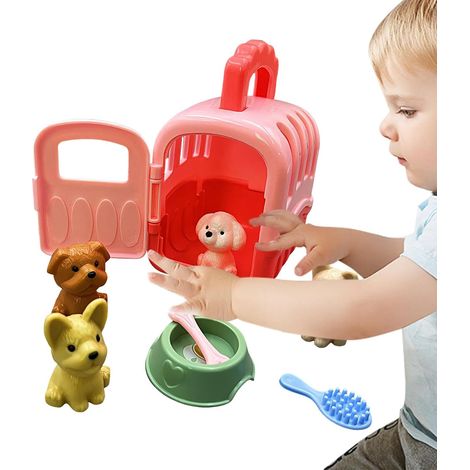 Dog Care Game Set, Educational Toys for Pets, 8 Pieces Dog Cage