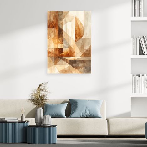 Wandbild Pastellfarbene abstrakte Formen in Beigetönen 40x60 (1/4)