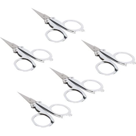 Lot de 5 ciseaux à papier pliables, mini, fournitures scolaires, accessoires de pêche portables