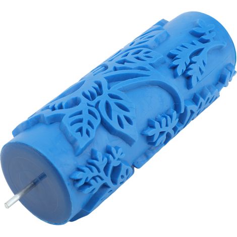 Rouleau à texture décorative en caoutchouc à motifs pour peindre les murs, les meubles, les tissus et les courtepointes, bleu 099Y (1/5)