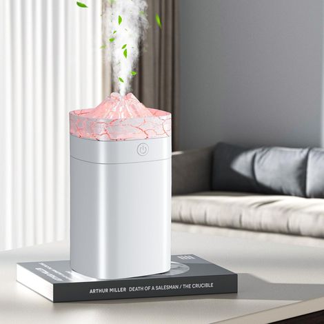 Mini humidificador portátil USB de 400 ml, apto para dormitorio, coche y uso en interiores (1 unidad, con grietas blancas). (1/5)
