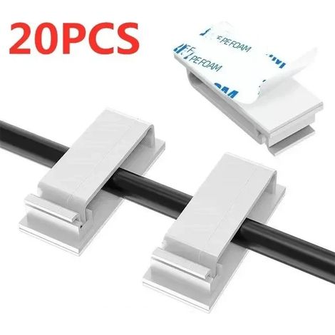 Organisateur de câbles auto-adhésif, support de câbles, pince de fixation pour câbles d'alimentation et USB PC, gestionnaire de câbles de bureau (1/5)