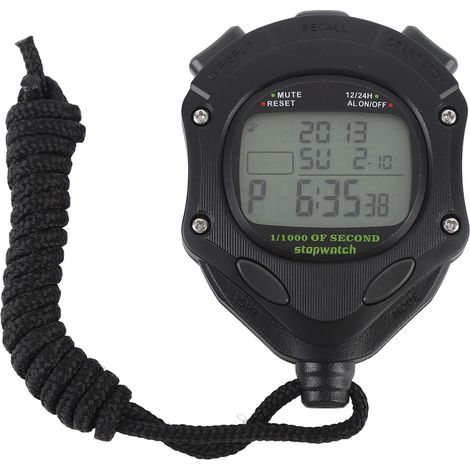 Chronomètre numérique avec grand écran, veilleuse et alarme, chronomètre électronique multifonction pour le sport (natation, course à pied, etc.), idéal pour les entraîneurs. (1/5)