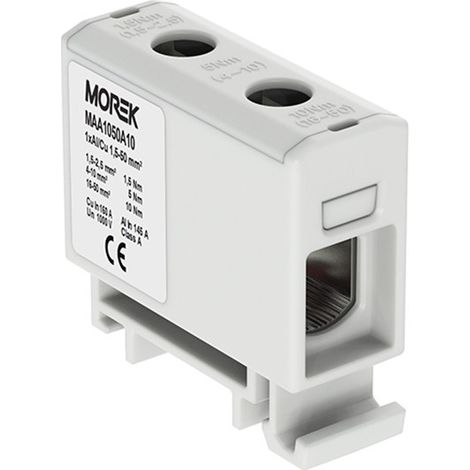 Conector de barra colectora 1,5-50 mm² gris 2 orificios 1P MAA1050A10 Morek 3811