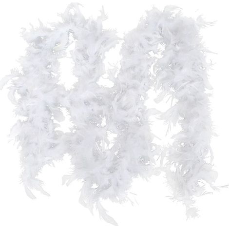 Boa En Plumes - Guirlande De Décoration Festive - Pour Sapin De Noël Et Couronne - 2 M - Blanc (1/5)