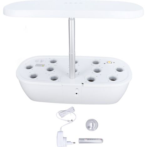 Système de culture hydroponique d'intérieur avec lampe de croissance LED, kit de germination, culture hors-sol, cadeau idéal pour les jardiniers, 100-240 V, blanc, prise européenne (1/5)