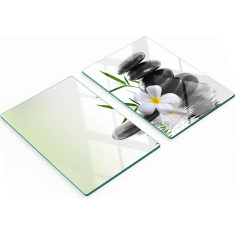 Tablas de cocina de vidrio templado con gr谩ficos decorativos Zen Stones 2x40x52 cm (1/5)