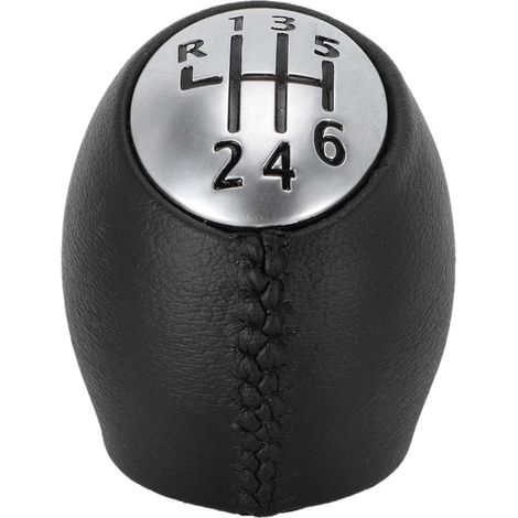 Lntyq Auto-Schaltknauf, 6-Gang-Autoschaltknauf aus Leder mit Hebelabdeckung (1/5)