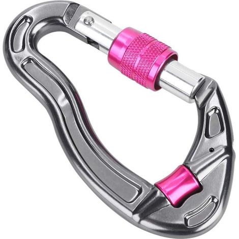 Kletterkarabiner, 25 kN Aluminium-Magnesium-Legierung Hochleistungs-Verriegelungskarabiner Kletterkarabiner Schraubverriegelungshaken für Kletter-Bergsteigerausrüstung
