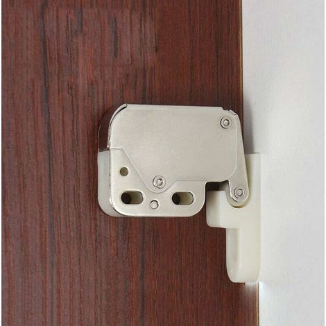(Lot de 4) Système de pression automatique à ressort Push-In Touch Lock Mini Tip Latch Serrure de sécurité pour meubles de porte d'armoire