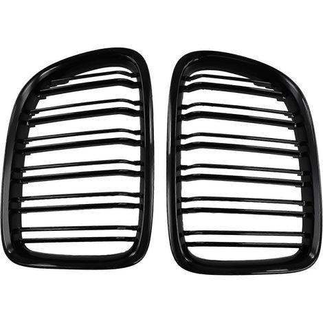Parrilla delantera de doble lama en negro brillante para BMW Serie X1 E84 SDrive XDrive 2009-2015 (1/5)