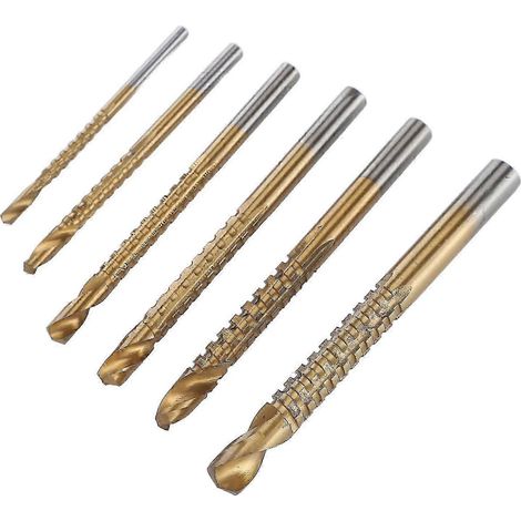 Jeu de 6 forets à scie latérale dentelée compatibles avec le bois et le PVC (3 à 8 mm) KFWHBYV (1/4)