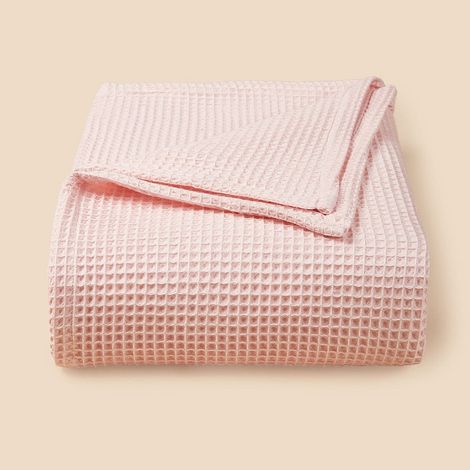 Couverture En Coton Waffle - 110 x 70 cm - Pour Canapé Lit Bureau Pause Déjeuner - 1 Pièce (1/5)