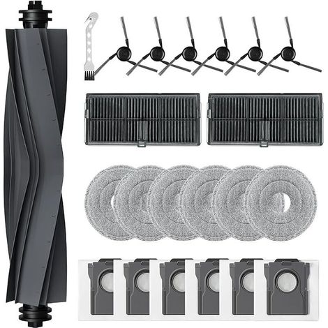 22 accessori per Dreame X40 Ultra/L40 Ultra/X40 Ultra Complete/X40 Master/MOVA P50 Pro Ultra: 1 spazzola principale, 6 sacchetti per aspirapolvere, 6 panni per la pulizia, 6 spazzole laterali, 2 filtr (1/5)