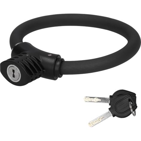 Serrure antivol vélo à câble réfléchissant en alliage de zinc, accessoire sécurité vélo noir mat (1/5)