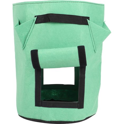 Sac de plantation multifonctionnel de 10 gallons avec 4 poches et 2 portes pour la culture de légumes (1/5)