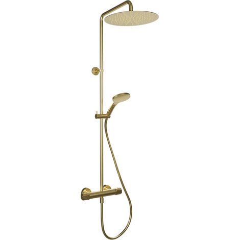Colonne de douche thermostatique Or Brossé Fractal - CRISTINA ONDYNA FT44896P (1/2)