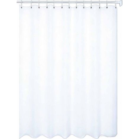 Rideau de -DOUche anti-moisissures, 180 x 240 cm, blanc, avec crochets, tissu PEVA imperméable, lavable en machine.-DOU