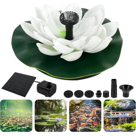 Pompe à eau solaire pour fontaine, 6 buses, bassin à oiseaux, étang, jardin, piscine, aquarium extérieur, alimentation solaire, débit réglable (1/4)