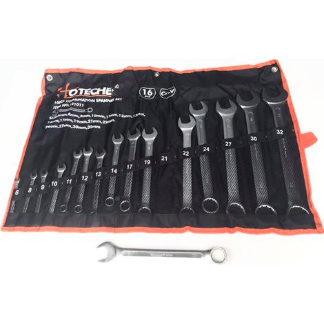 SET CHIAVI COMBINATE 16 PZ DA 6 A 32 FISSA E STELLA ACCIAIO CHIAVE FODERO 902HO
