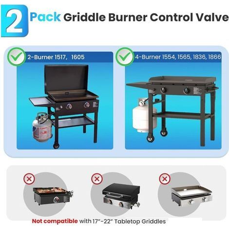 Lot de 2 vannes de régulation de brûleur pour plaque de cuisson, pièces de rechange pour gaz (1/3)