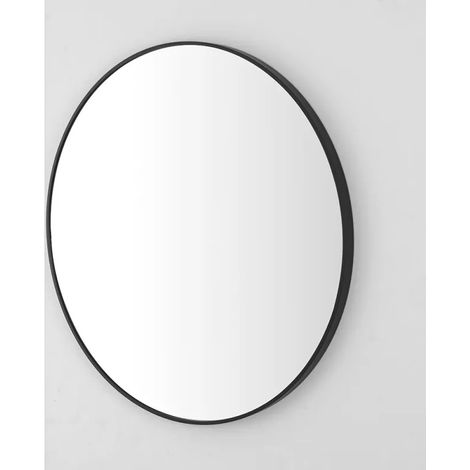 SPECCHIO METAL D.80CM NERO CON CORNICE (1/3)