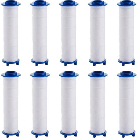 10 Pièces Filtre Pommeau de Douche 85mm, Filtre Douche Anti Calcaire en Coton PP Haute Densité, Cartouche Filtrante de Rechange pour Pommeau de Douche Filtrant, Purificateur d'eau Douche (1/5)