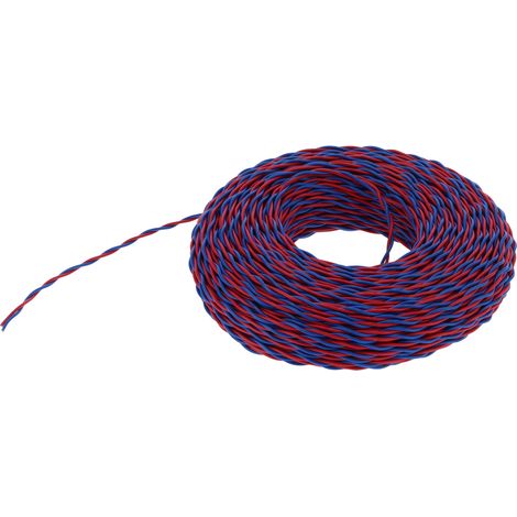 Câble électrique isolé et gainé PVC RVS-2x0,5 à 28 conducteurs, 100 m / 328,1 pi, 300 V CA, rouge et bleu (1/5)