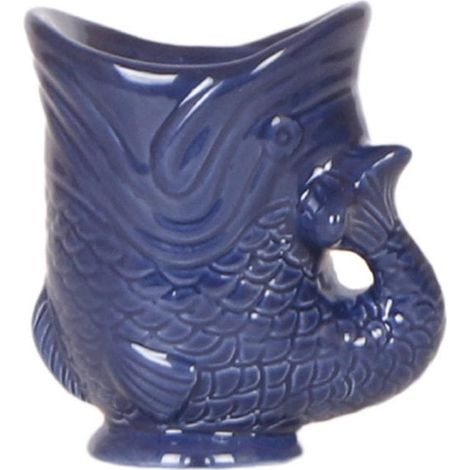 Cache-pot Décoratif Poisson en Céramique Bleu Ø 6 cm pour Succulentes et Petites Plantes - PANGIVO