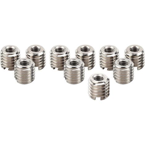 10-teiliges Gewindeeinsatz-Set mit Reduziermuttern, Edelstahl 303, Innengewinde M4x0,7, Außengewinde M8x1,25, Länge 0,3 Zoll
