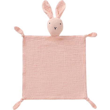 1 couverture de sécurité en mousseline de coton, motif lapin, douce et respirante, pour bébés garçons et filles (1/5)