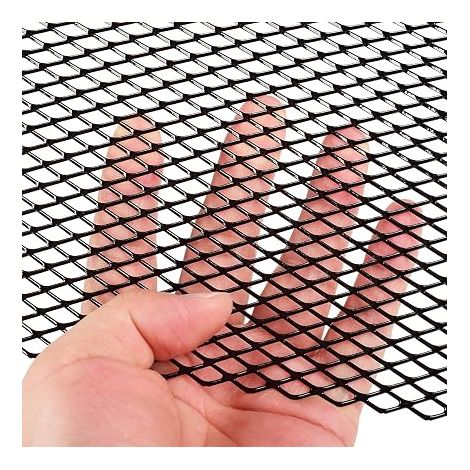 120×40cm Noir grille de course, Taille du trou de Losange de 6×12mm, grille en aluminium, universels grille de radiateur de voiture (1/4)